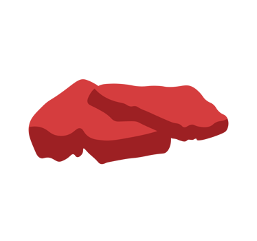 Raw Steak Illustration. Simple Meat Icon - Clean and basic illustration of two pieces of raw red steak. Transparent background. png
