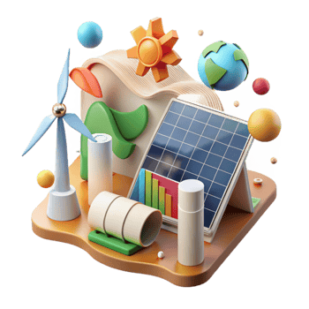 serene abstract Renewable Energy Infographic Chart Isolated Element high quality png