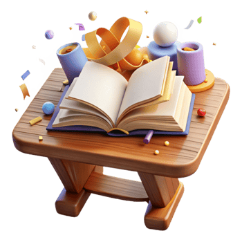extraordinary artistic Open Book on Wooden Table Isolated premium png
