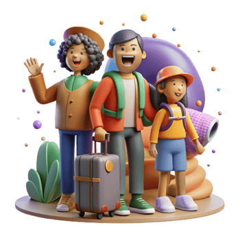 elegant vintage Local Family Welcoming Tourists Isolated Warm Hospitality png