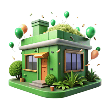 wonderful abstract Green Building with Rooftop Garden Cutout png