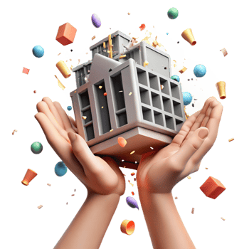magnificent traditional Hands Holding Up Broken Building Transparent Background authentic png