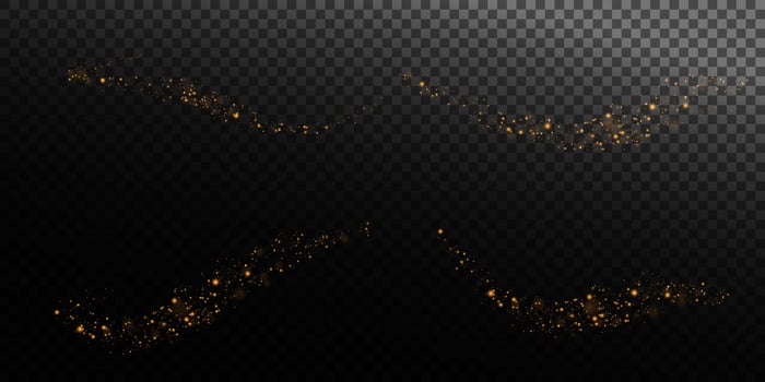A Beautiful Display of Glittering Golden Sparkles Set Against a Dark Background to Captivate the Viewer vector