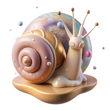 dramatic contemporary Pond Snail Cutout Isolated on Transparent Background high quality png