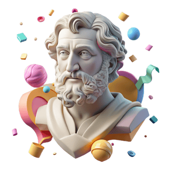 wonderful artistic Philosopher Bust Classical Style Cutout png