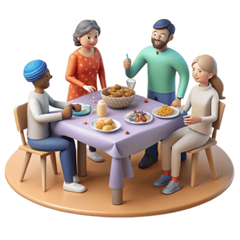 dramatic modern People Sharing Meal Community Feast Cutout original png