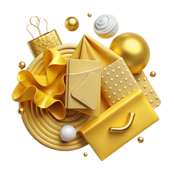 stunning modern Golden Yellow Brand Identity Kit Mockup Isolated Element high quality png