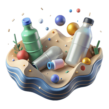 elegant traditional Plastic Bottles Littering Shoreline Cutout Graphic authentic png