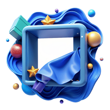 extraordinary creative Modern Blue Square Frame Cutout original png