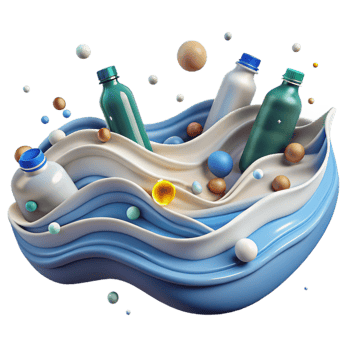stunning modern Ocean Waves with Plastic Pollution Transparent Background genuine png