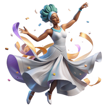 extraordinary abstract Lyrical Dancer with Flowing Dress Isolated genuine png