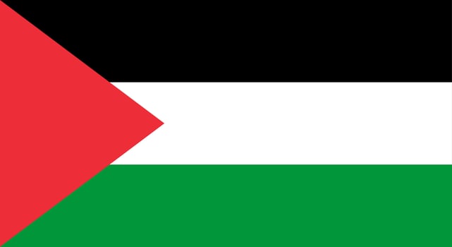 Palestine realistic flag illustration, the state of nation vector