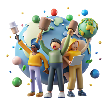 dramatic minimalist Group of People Protesting Climate Change Transparent Background professional png