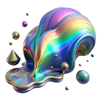 elegant traditional Ocean with Oil Spill Rainbow Sheen Transparent Background genuine png