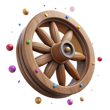 beautiful classic Old Wooden Wheel with Iron Rim Isolated Element high quality png