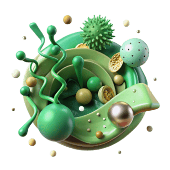 serene vintage Healthy Plankton Bloom Illustration Green Transparent original png