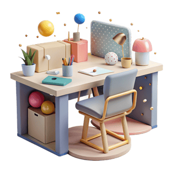 extraordinary vintage Modern Office Desk Collaboration Tools Transparent Background png