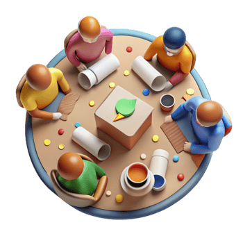 serene rustic High Angle View Teamwork Meeting Cutout Isolated detailed png