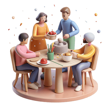magnificent vintage People Sharing Food Community Meal Cutout genuine png