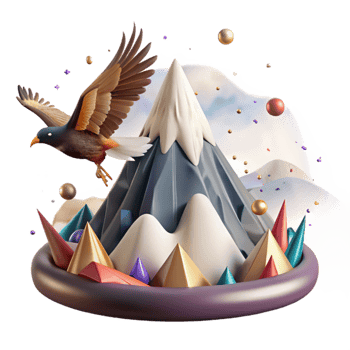 extraordinary rustic Mountain Peak with Eagle Soaring Isolated with Majestic Bird high quality png