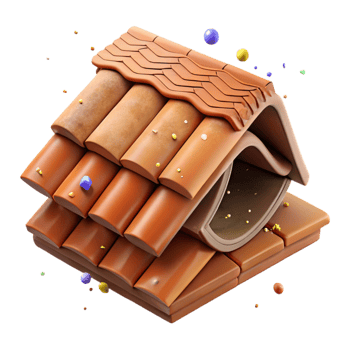 stunning creative Old Roof Tiles Cutout Isolated with Clay Texture high quality png