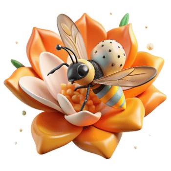 stunning abstract Pollinating Insect on Orange Blossom Cutout high quality png