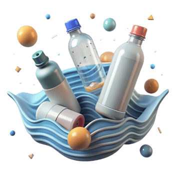 elegant classic Plastic Bottles Floating in Ocean Isolated high quality png
