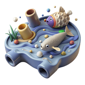 wonderful creative Polluted Water with Dead Fish Isolated Environmental Issue high resolution png