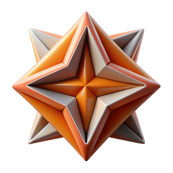 gorgeous harmonious coastal Symmetrical abstract shape with sharp angles, with Scalable Design. flawless png
