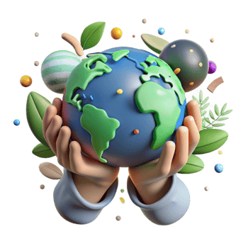 elegant minimalist Hands Holding Earth Environmental Protection Cutout genuine png
