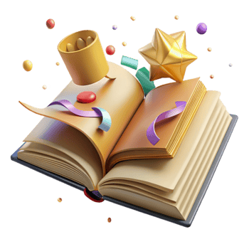 wonderful modern Historical Narrative Open Book with Quill Pen Isolated high quality png