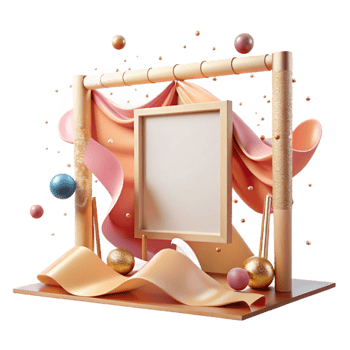 beautiful abstract Perspective View Storyboard Frame Transparent Background high resolution png