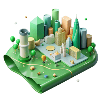 vibrant traditional Green City Planning Diagram Transparent Background with Map Detail exclusive png