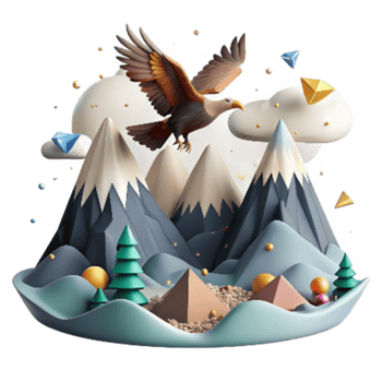 extraordinary modern Mountain Range with Soaring Eagle Cutout png