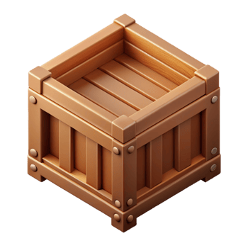 alluring rare Clean lines isometric crate, scalable, brown with Scalable Design. png