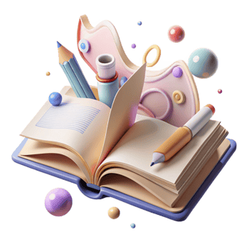 stunning contemporary Open Book with Pencil Wood and Graphite Transparent Background genuine png