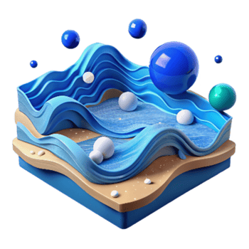 serene creative Ocean Salinity Level Illustration Blue Transparent Cutout high resolution png