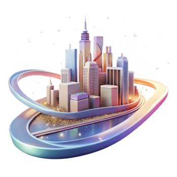 beautiful artistic Light Trails Cityscape Cutout Transparent Background professional png