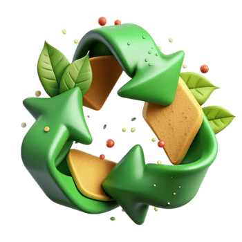 stunning vintage Recycle Symbol Made of Leaves Transparent Background exclusive png