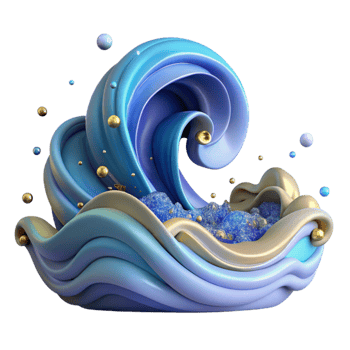 stunning abstract Ocean Waves Cutout Transparent Background detailed png