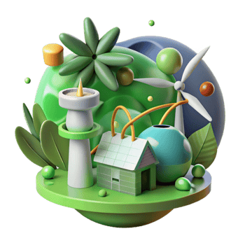 stunning rustic Green Energy Transition Illustrated Cutout genuine png