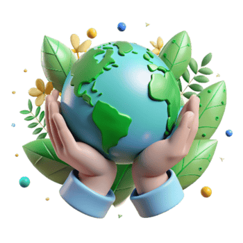 magnificent creative Hands Holding Globe with Green Leaves Cutout high resolution png