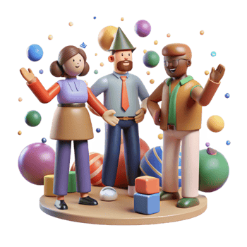 vibrant creative Group Holding Trophy Achievement Symbol Transparent Background premium png