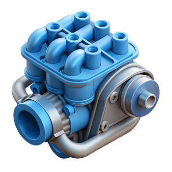 dynamic splendid Minimal technical schematic of a car engine. Crisp edges, with Scalable Design. sharp png
