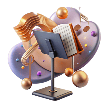 wonderful modern Music Stand Metal Design Cutout Isolated high quality png