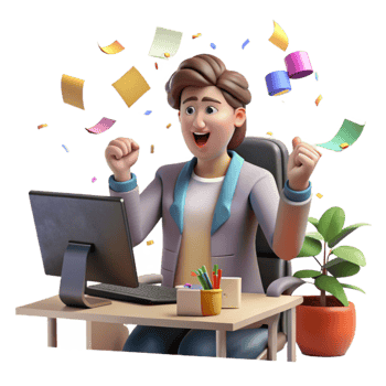 elegant artistic Office Worker Disturbed by Noise Transparent Background professional png