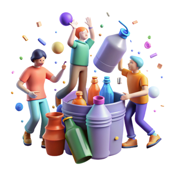magnificent classic Group Recycling Plastic Bottles Bright Lighting Isolated png