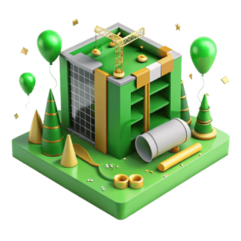 wonderful contemporary Green Building Construction Site Aerial View Isolated genuine png