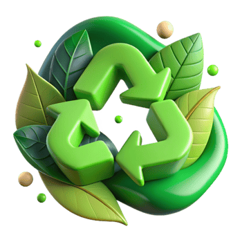 impressive classic Recycle Symbol with Leaves Green Tone Cutout high quality png