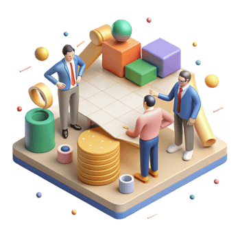 beautiful creative Isometric View Teamwork Meeting Cutout Isolated high quality png